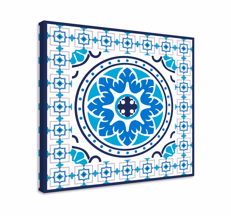Tableau bleu carreaux bleus décoratifs - TenStickers