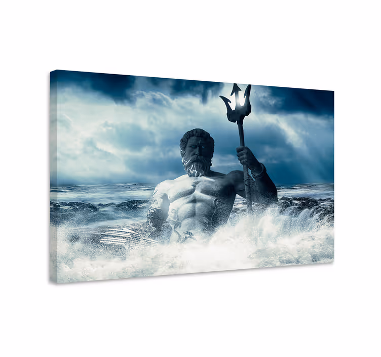 Tableau bleu design artistique poséidon - TenStickers