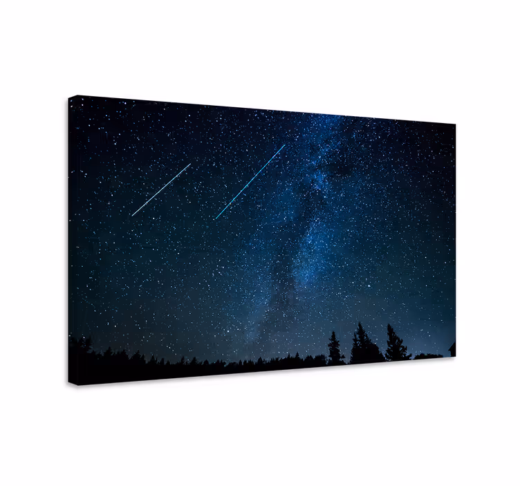 Tableau bleu paysage de belles étoiles filantes - TenStickers