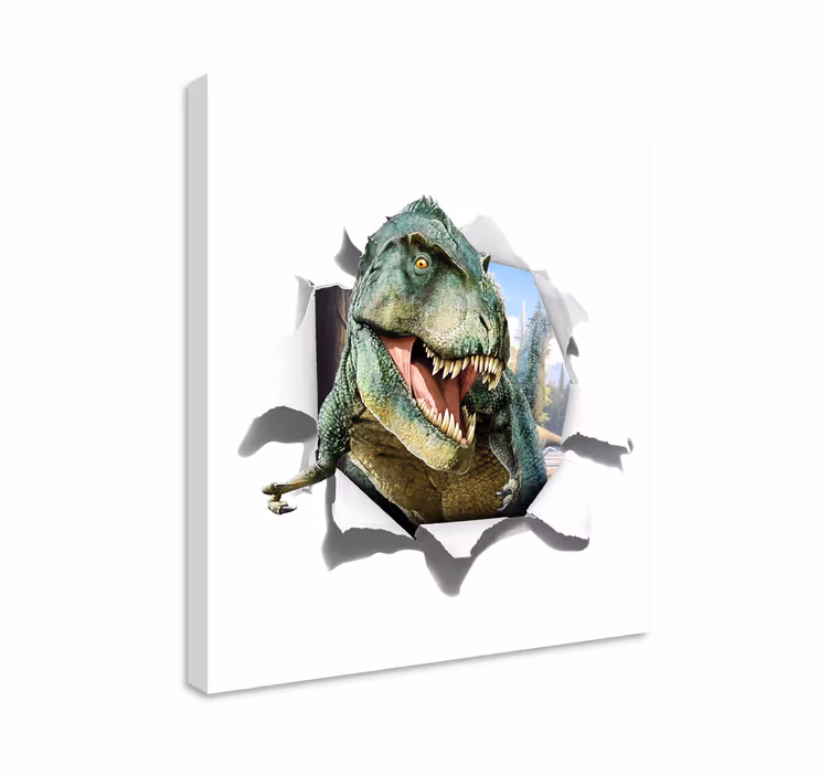 Tableau dinosaures 3d tyrannosaure en colère - TenStickers