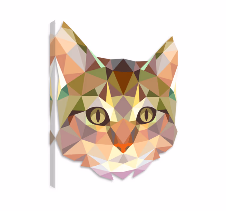 Tableau chat tête de chat géométrique - TenStickers