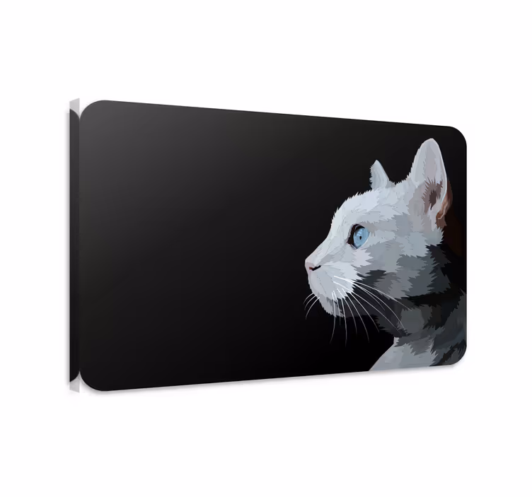 Tableau chat visage de chat aux yeux bleus - TenStickers