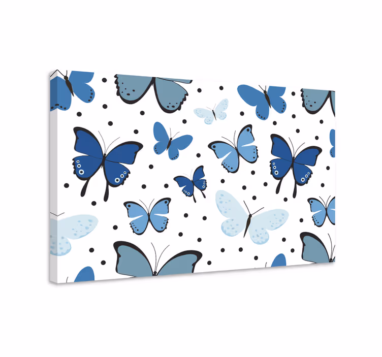 Tableau papillons ailes de papillon noir et bleu - TenStickers