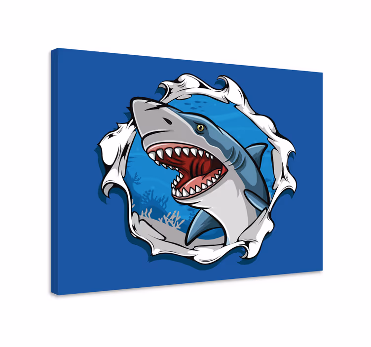 Tableau poissons requin 3d - TenStickers