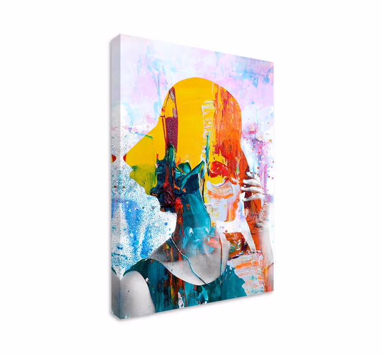 Tableau abstrait silhouette abstraite colorée - TenStickers