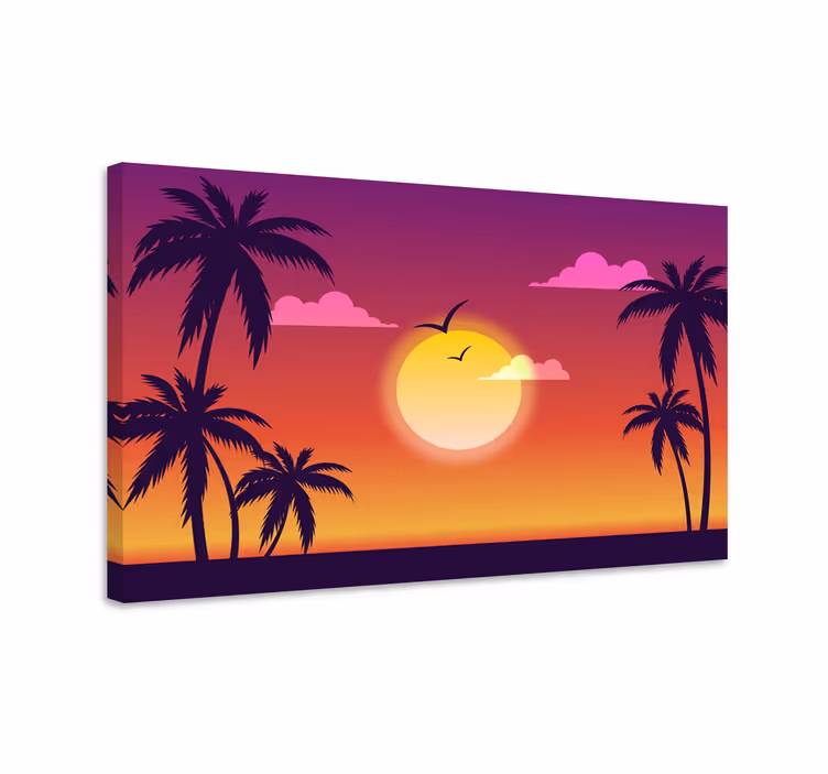 Tableau paysages scène de coucher de soleil tropical - TenStickers