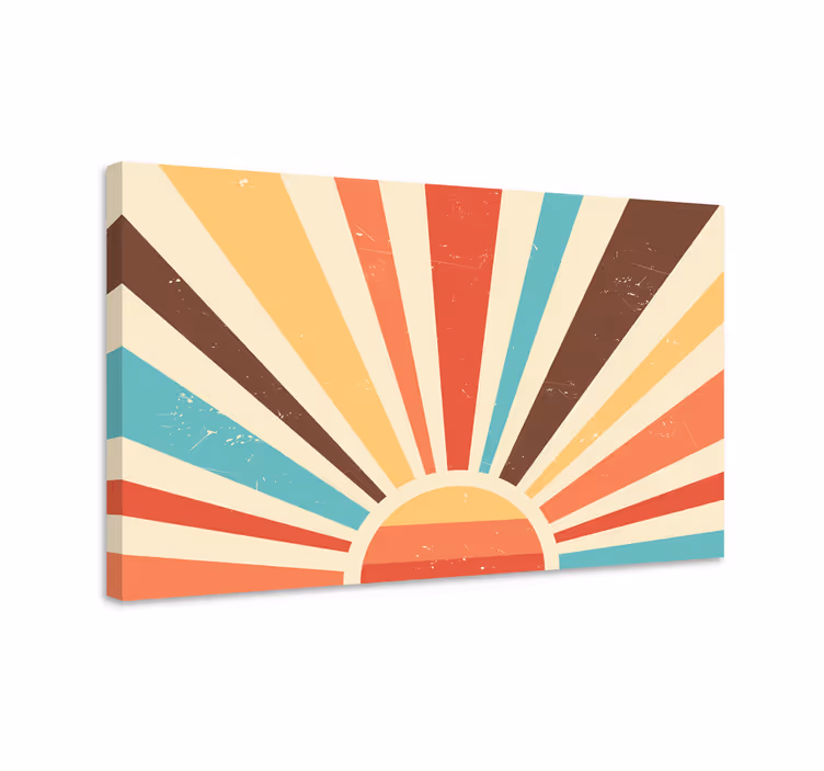 Tableau paysage Coucher de soleil vintage abstrait - TenStickers