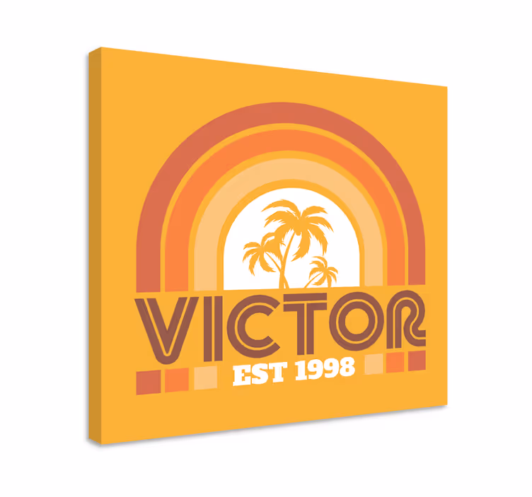 Tableau vintage palme rétro personnalisée - TenStickers