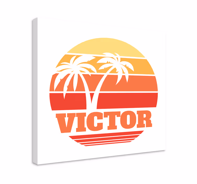 Tableau personnalisé palmiers au coucher de soleil - TenStickers