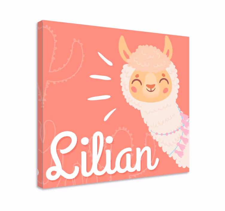 Tableau bébé lama personnalisé - TenStickers