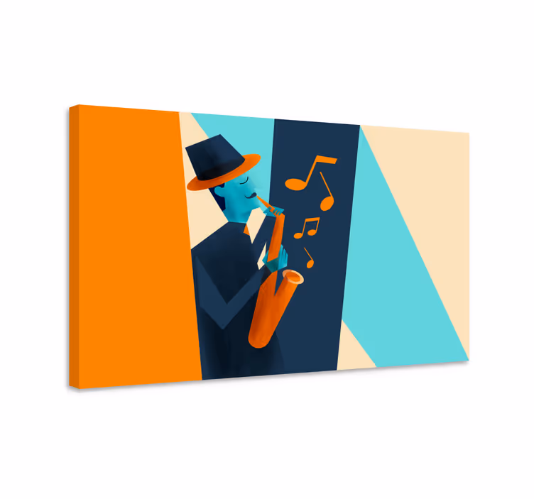 Tableau musique saxophoniste de jazz - TenStickers