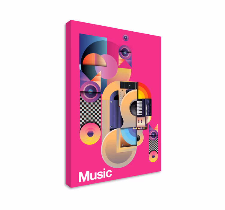Tableau musique synthétiseur abstrait - TenStickers
