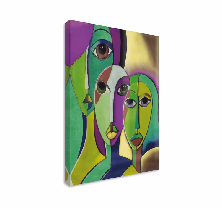 Tableau art composition de visages abstraits - TenStickers
