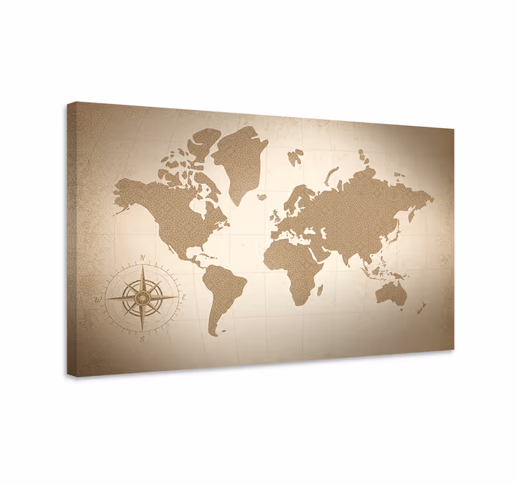 Tableau carte du monde vintage - TenStickers