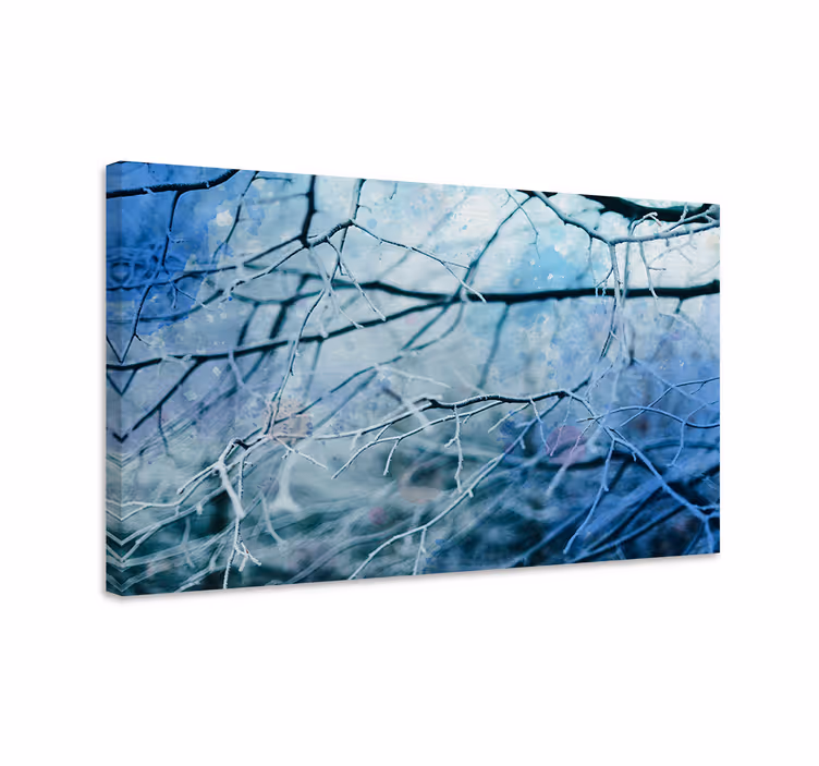 Tableau arbres silhouette de branches gelées - TenStickers