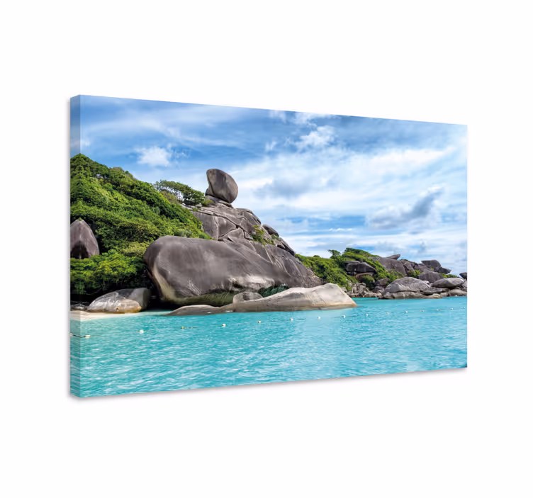Tableau paysages vue sur l'île rocheuse - TenStickers