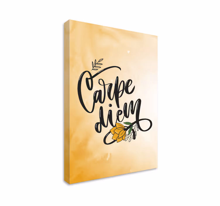 Tableau citation saisir le jour floral - TenStickers