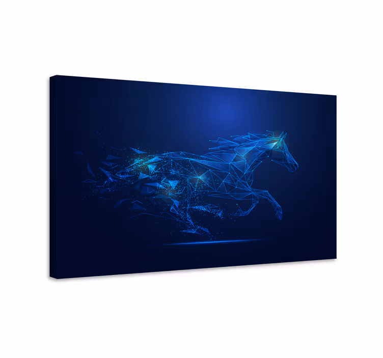 Tableau chevaux cheval géométrique en course - TenStickers