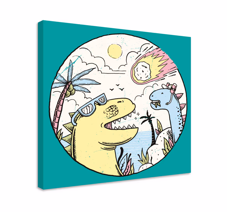 Tableau dinosaures aventure des dinosaures - TenStickers