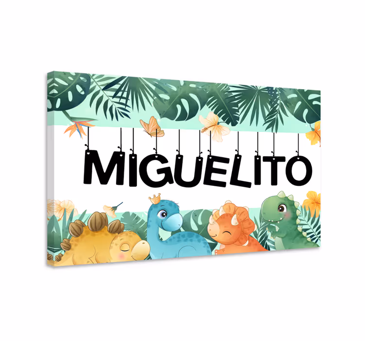 Tableau chevaux scène de dinosaures mignonne - TenStickers