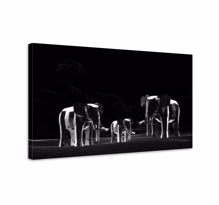 Tableau éléphants famille géométrique d'éléphants - TenStickers