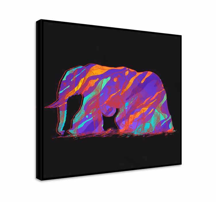 Tableau éléphants art en silhouette d'Éléphant - TenStickers