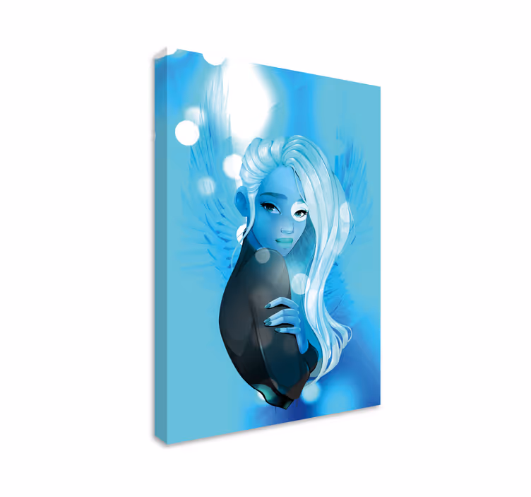 Tableau personnage figure aux cheveux bleus - TenStickers