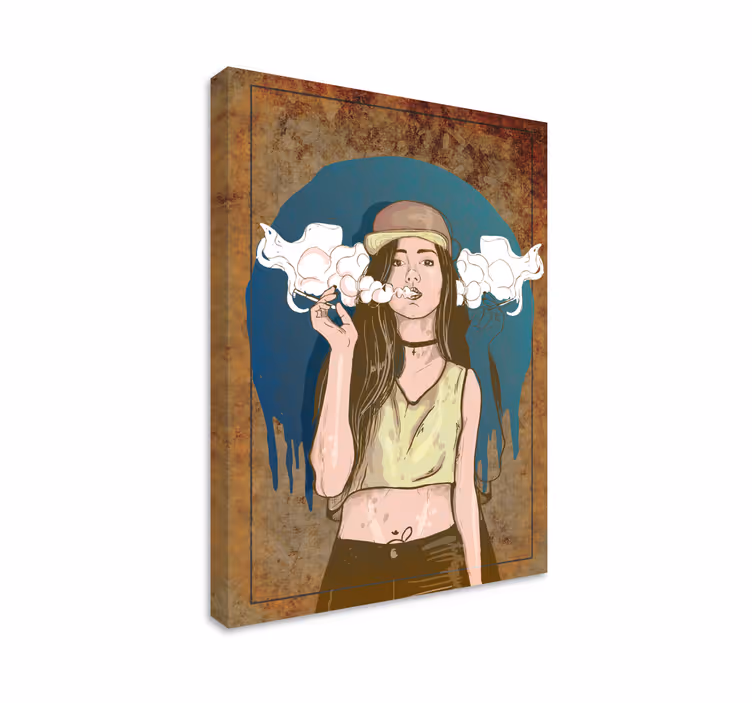 Tableau personnage portrait de soufflage de bulles - TenStickers