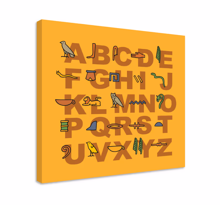 Tableau abc symboles de l'alphabet colorés - TenStickers