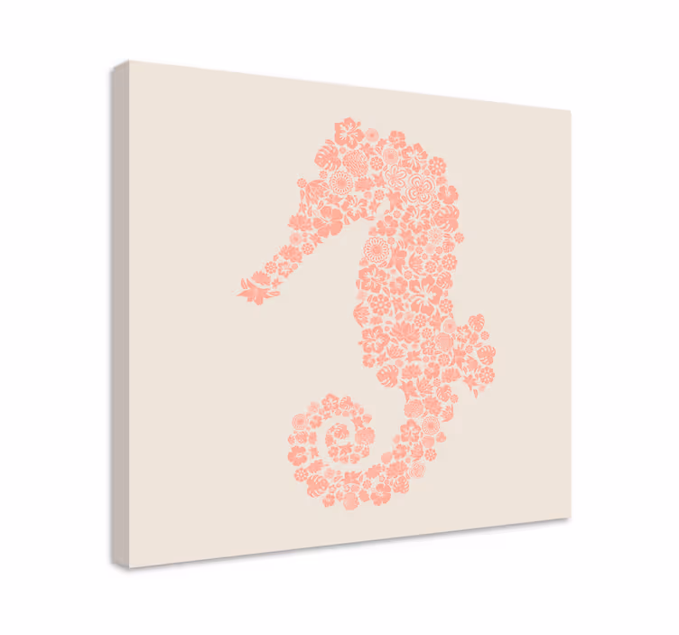 Tableau éléphants design floral de hippocampe - TenStickers