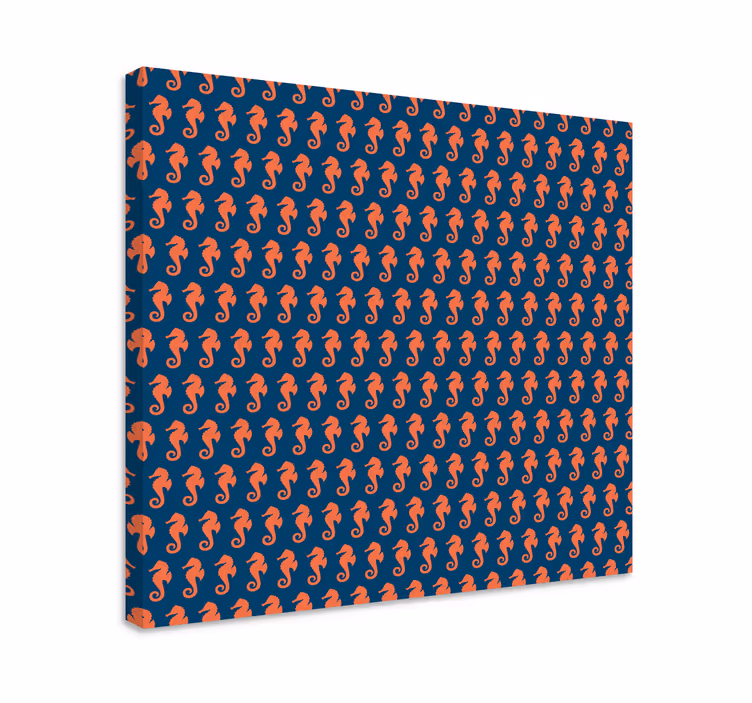 Tableau moderne motif répétitif de hippocampe - TenStickers