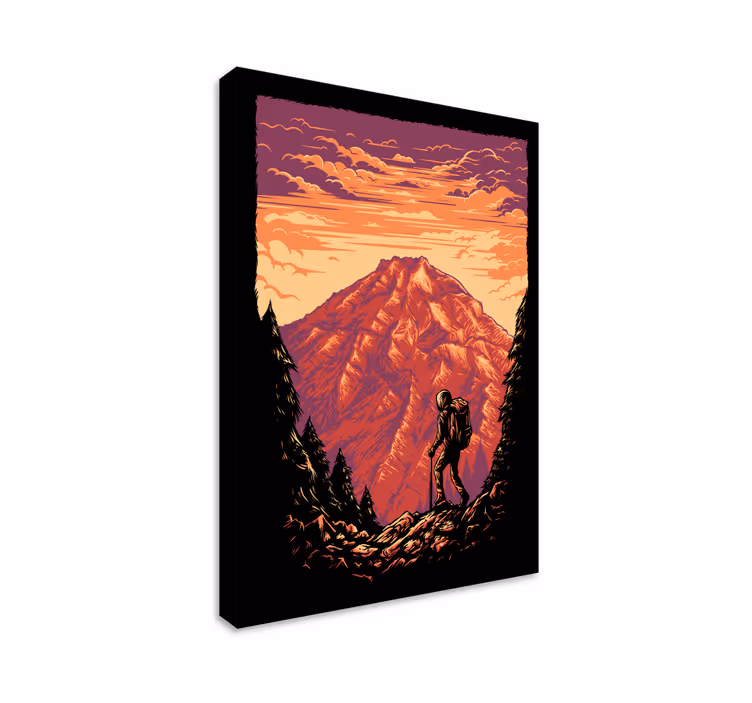 Tableau paysages aventure en trekking montagne - TenStickers