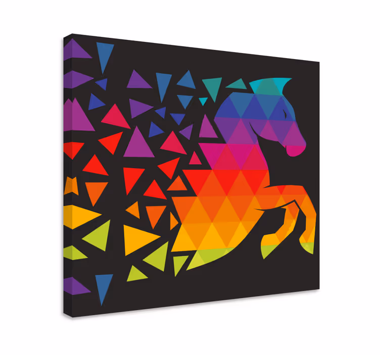 Tableau cheval Cheval avec dods colorés - TenStickers
