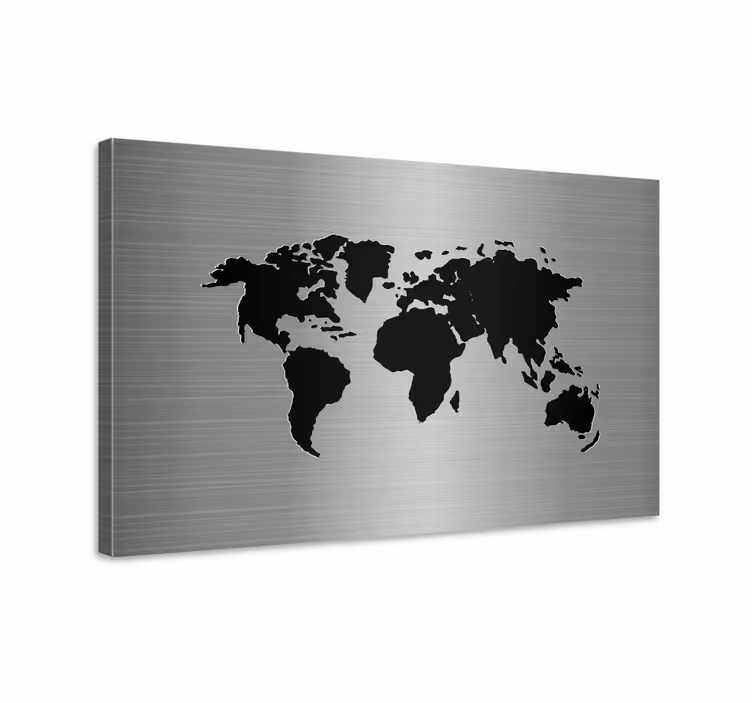 Tableau carte du monde carte du monde noire - TenStickers