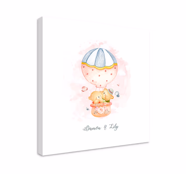 Tableau bébé ballons et ours - TenStickers