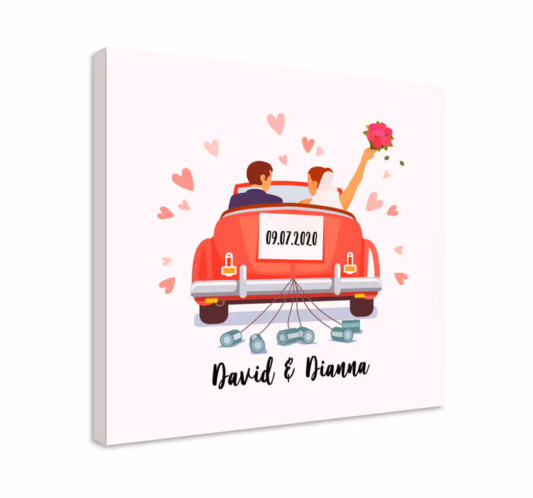 Tableau personnage couple de jeunes mariés - TenStickers