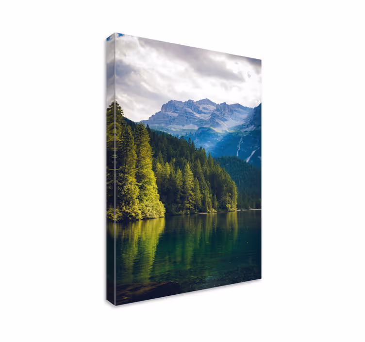 Tableau paysages réflexion de montagne tranquillité - TenStickers