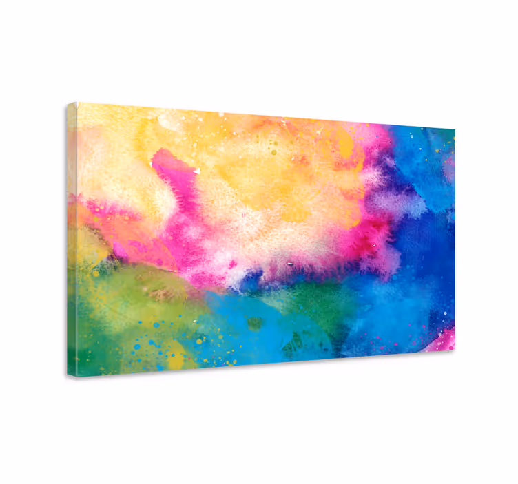 Tableau abstrait tourbillons aquarelle vibrants - TenStickers