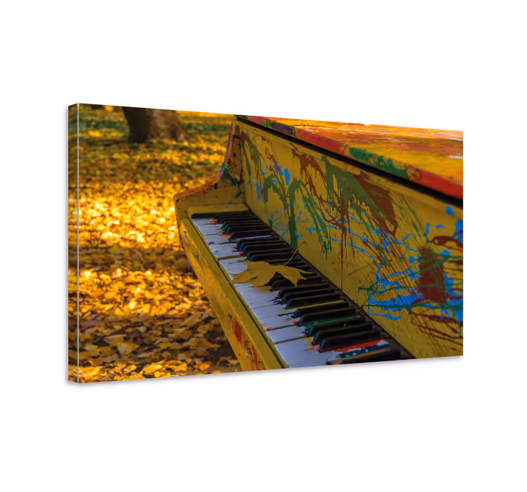 Tableau musique mélodie automnale au piano - TenStickers