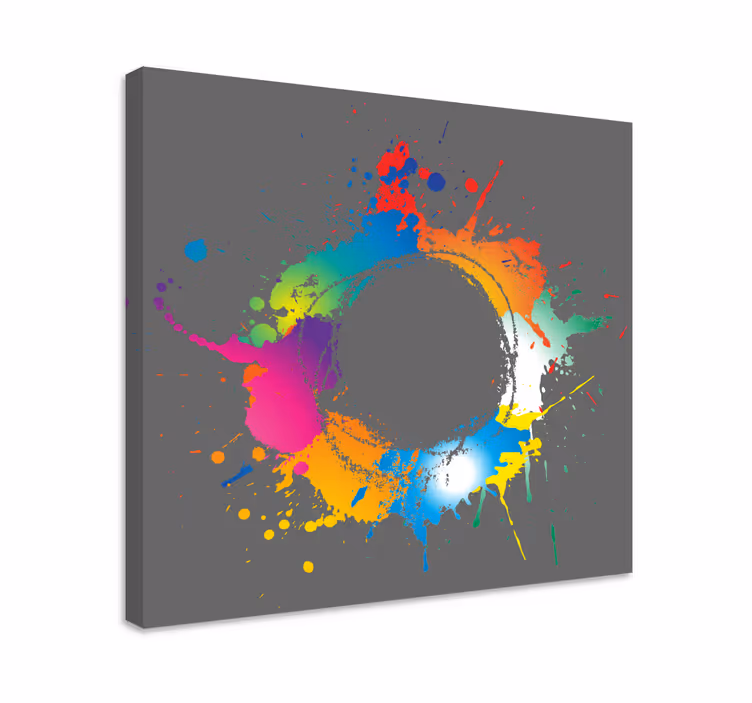 Tableau abstrait cercle de éclaboussures colorées - TenStickers