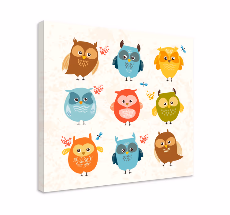 Tableau animaux collection de chouettes charmantes - TenStickers