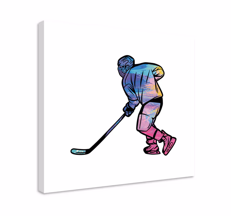 Tableau sports joueur de hockey en action - TenStickers