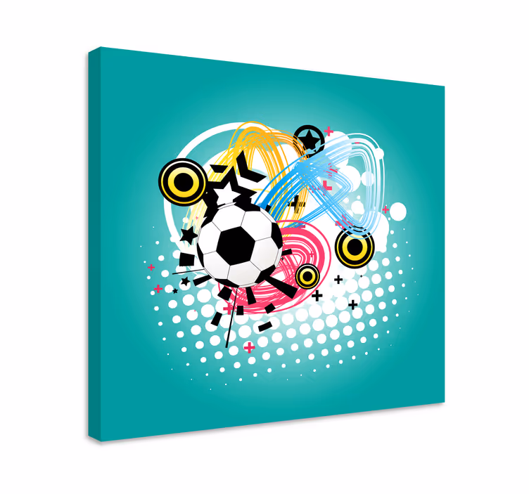 Tableau sports ballon de football en action - TenStickers