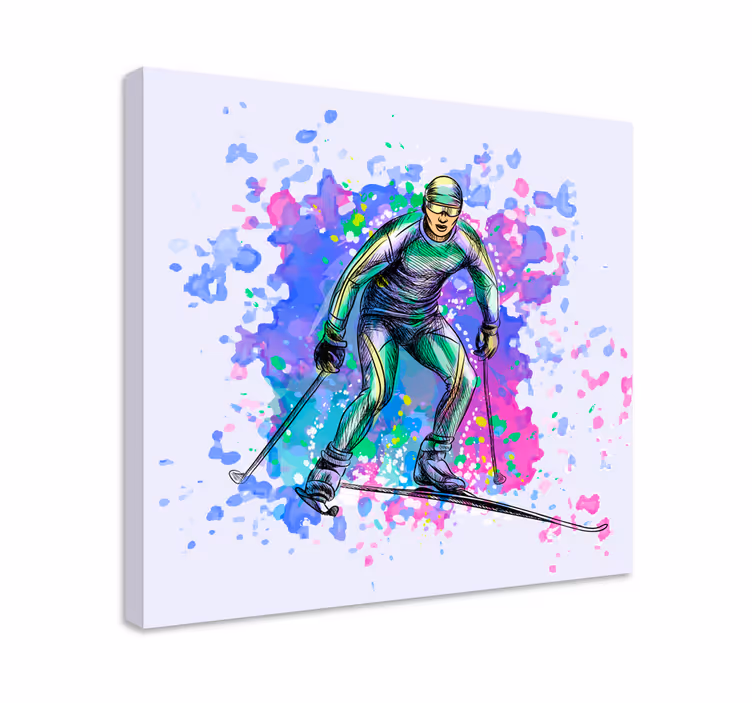 Tableau sports scène d'action ski - TenStickers
