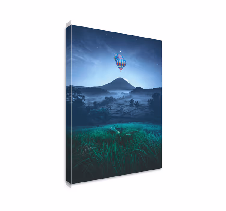 Tableau paysages montgolfière au-dessus des montagnes - TenStickers