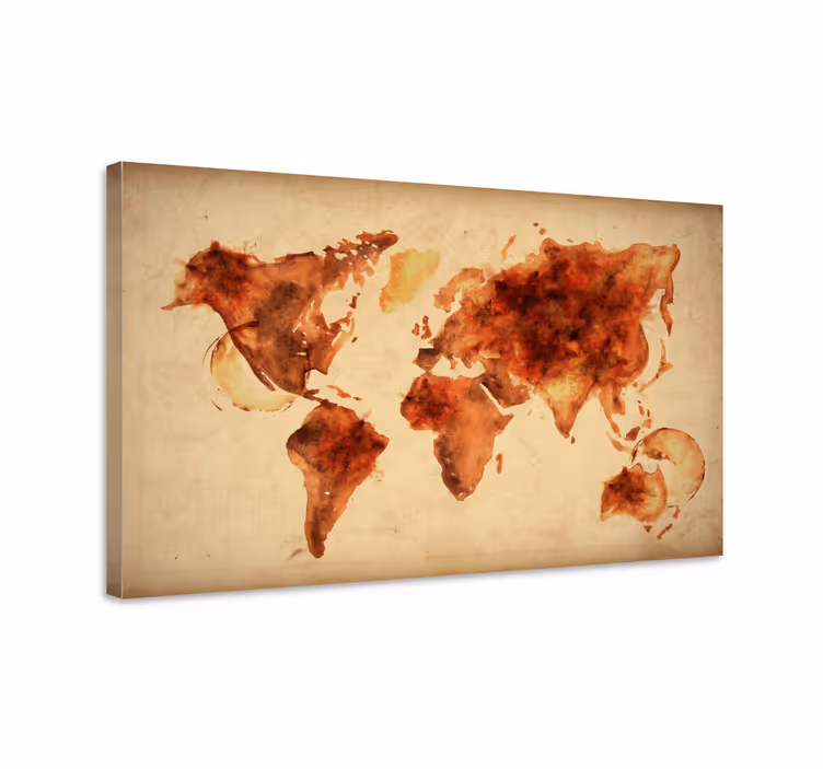 Tableau carte du monde aquarelle carte mondiale - TenStickers