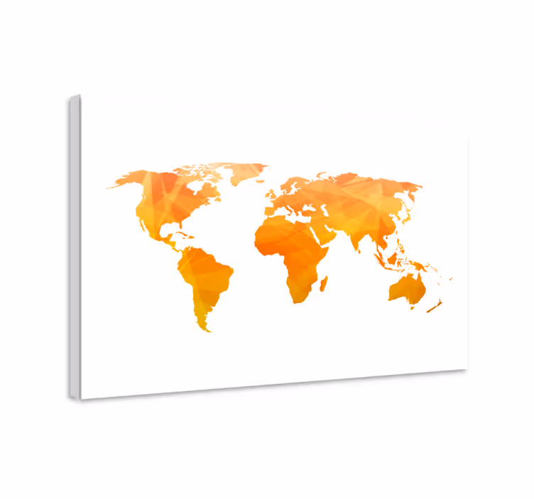 Tableau carte du monde géométrique abstrait - TenStickers