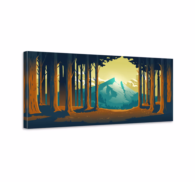 Tableau paysages vue sur la forêt de montagne - TenStickers