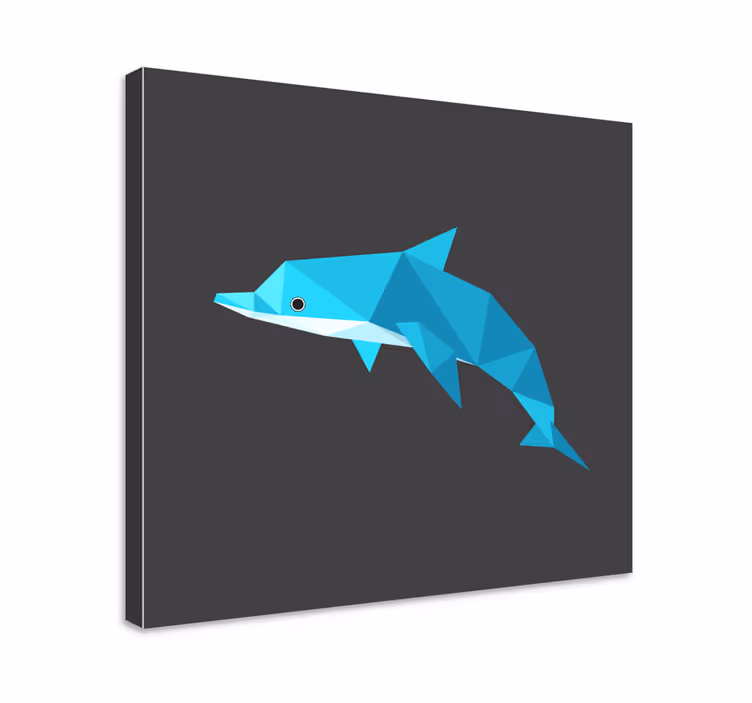 Tableau poissons portrait stylisé de dauphin - TenStickers