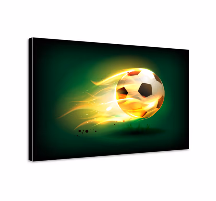 Tableau Football cool en feu - TenStickers